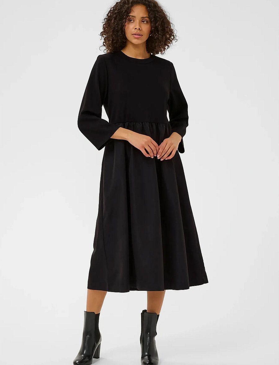 Kaffe - KArosa Dress - midiklänningar - black deep - 0