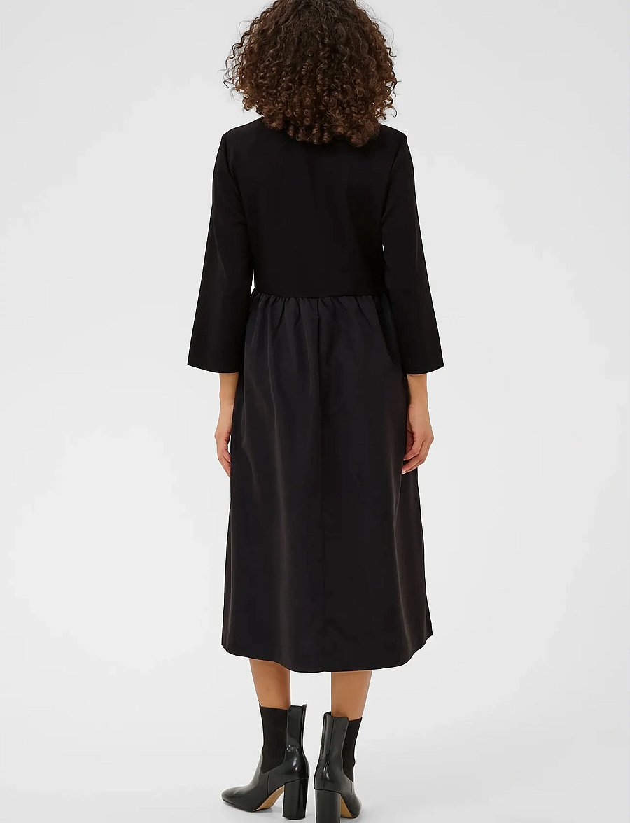 Kaffe - KArosa Dress - midiklänningar - black deep - 3