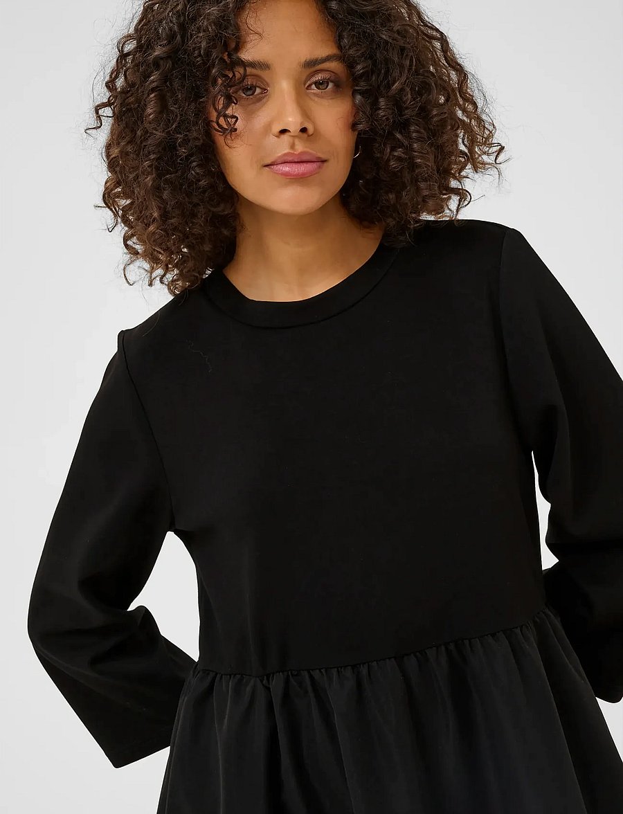 Kaffe - KArosa Dress - midiklänningar - black deep - 4