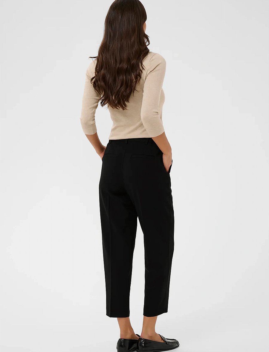 Kaffe - KAheather Cropped Pants - kostymbyxor - black deep - 4