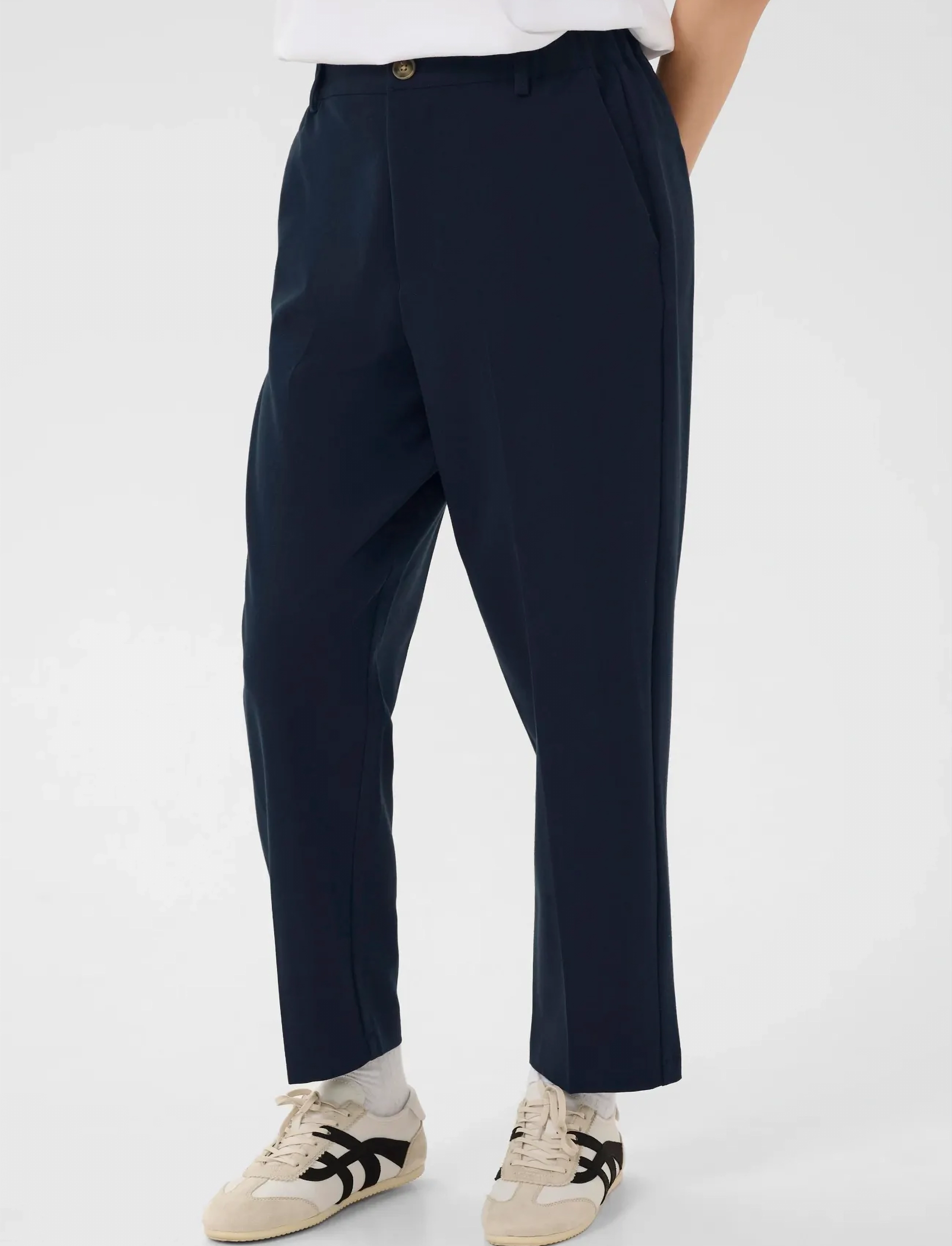 Kaffe Kaheather Cropped Pants, 38, Trousers, Marineblau - Suitpants, Frauen
