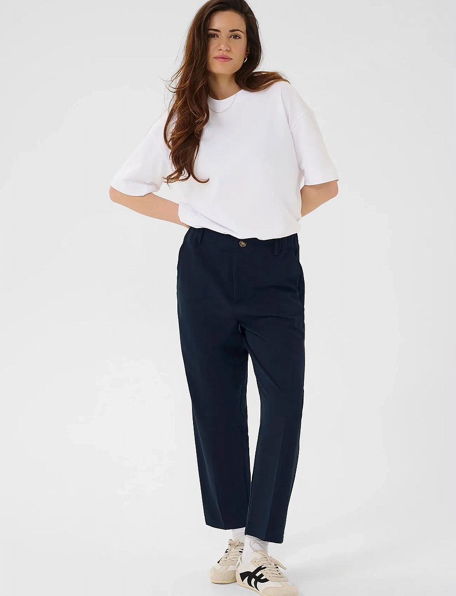 Kaffe - KAheather Cropped Pants - habitbukser - midnight marine - 3