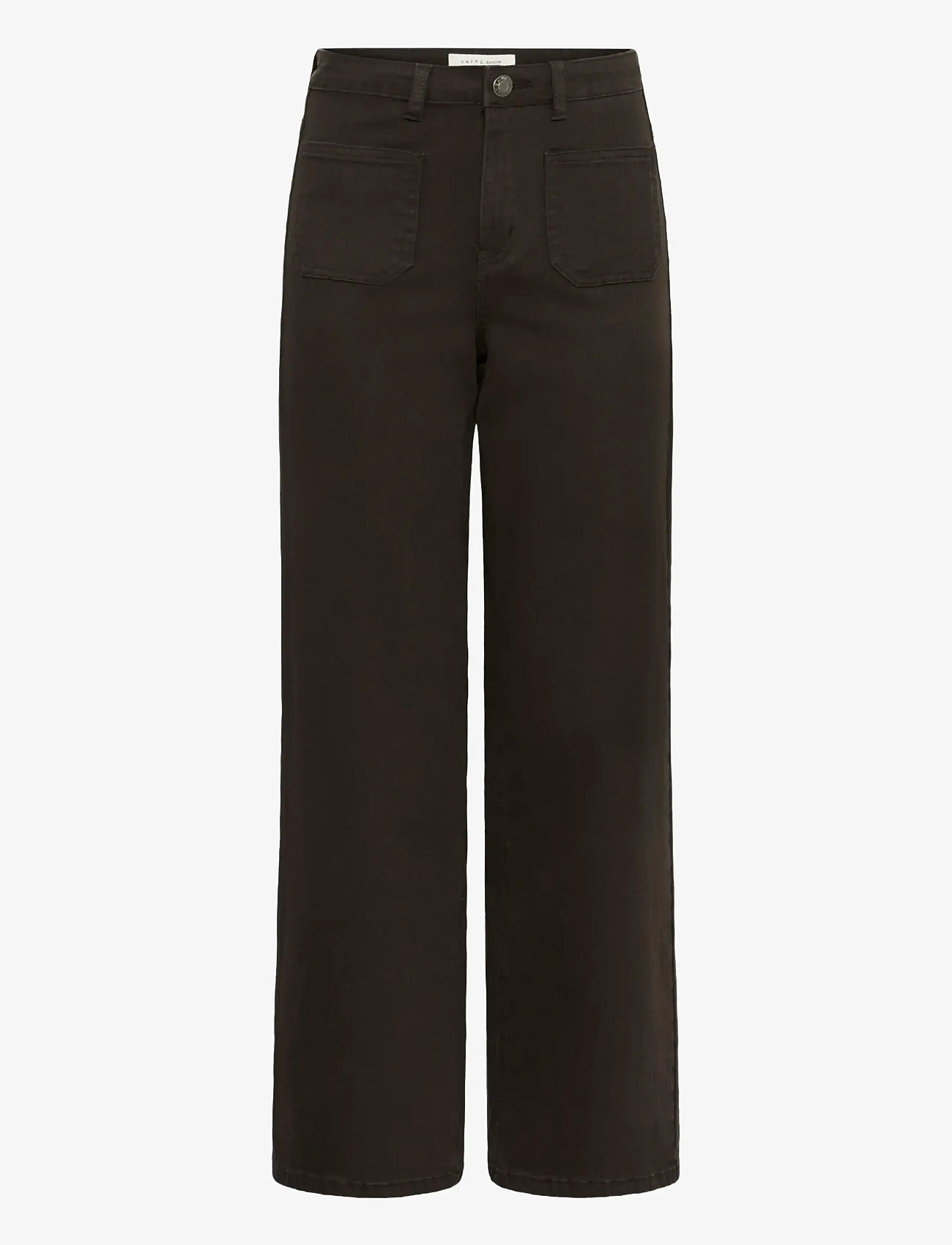 Kaffe - KAbrook HW Reg Fit Jeans - brede jeans - coffee bean - 1