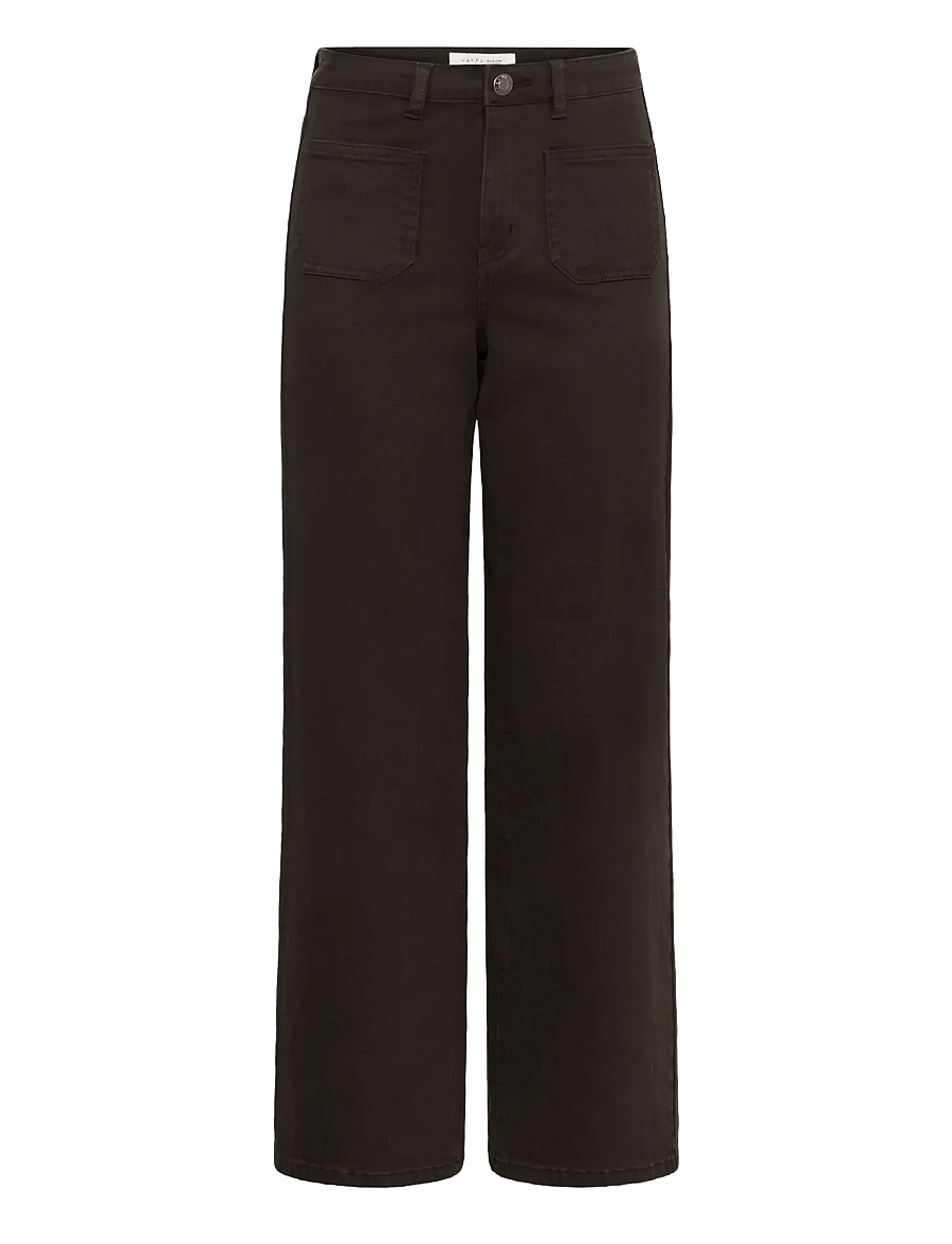 Kaffe - KAbrook HW Reg Fit Jeans - hosen mit weitem bein - coffee bean - 1