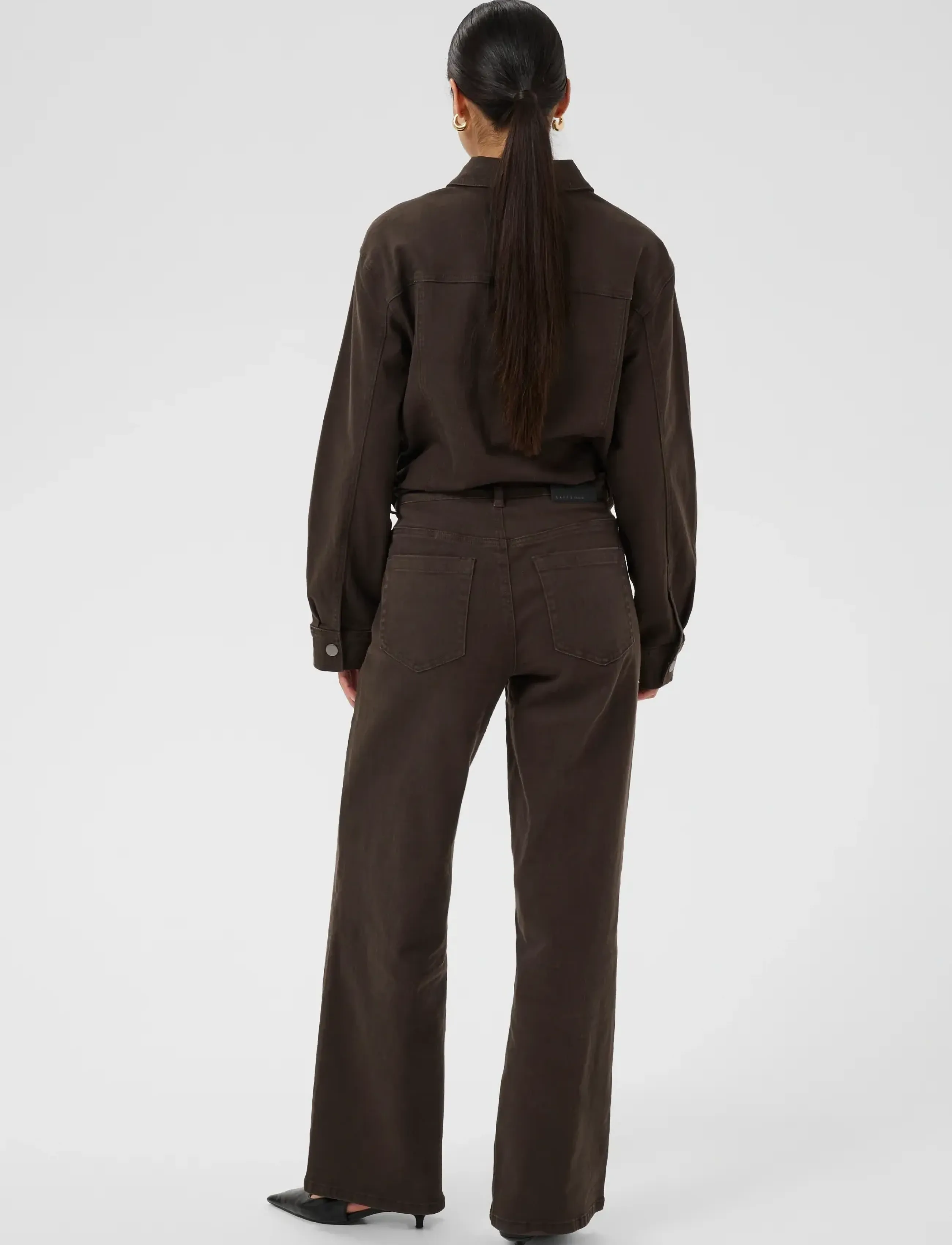 Kaffe - KAbrook HW Reg Fit Jeans - hosen mit weitem bein - coffee bean - 4