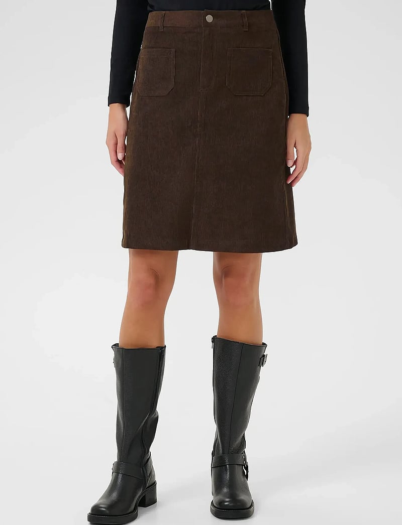 Kaffe - KAvery Pocket Skirt - korte nederdele - chocolate brown cc - 0