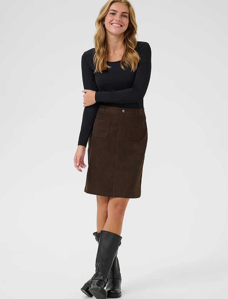 Kaffe - KAvery Pocket Skirt - korte nederdele - chocolate brown cc - 3