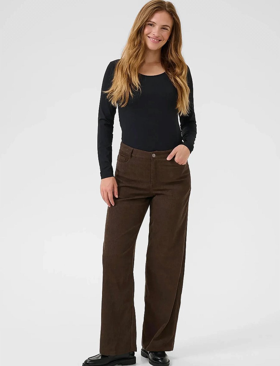 Kaffe - KAvera Pocket Pants - hose mit geradem bein - chocolate brown cc - 3