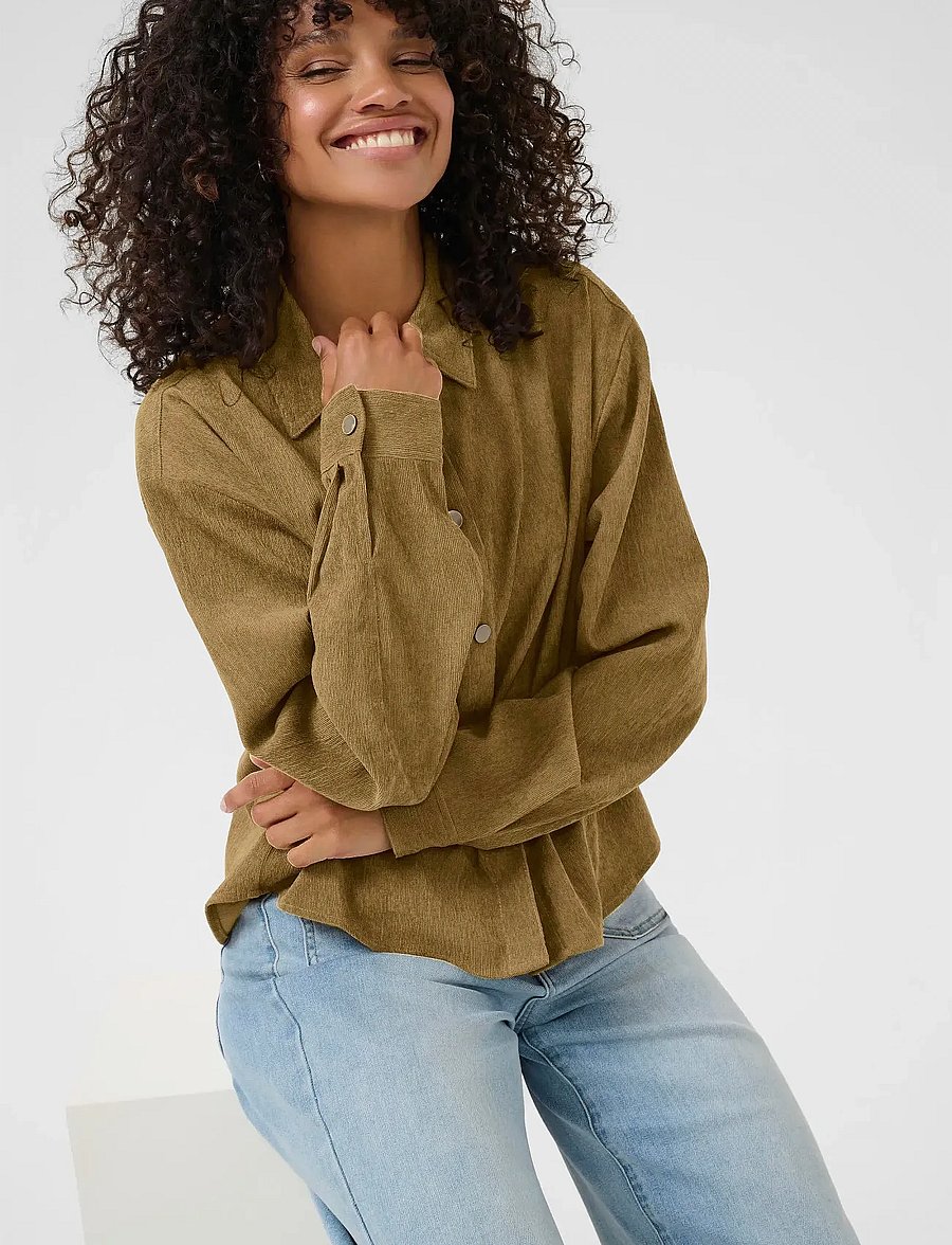 Kaffe - KAvera Button Shirt - langärmlige hemden - toasted coconut cc - 4
