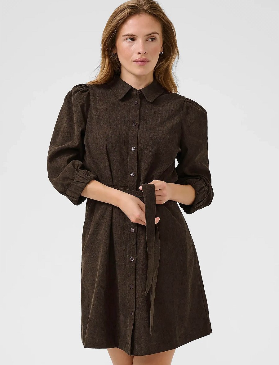 Kaffe - KAvera Dress - skjortekjoler - chocolate brown cc - 0