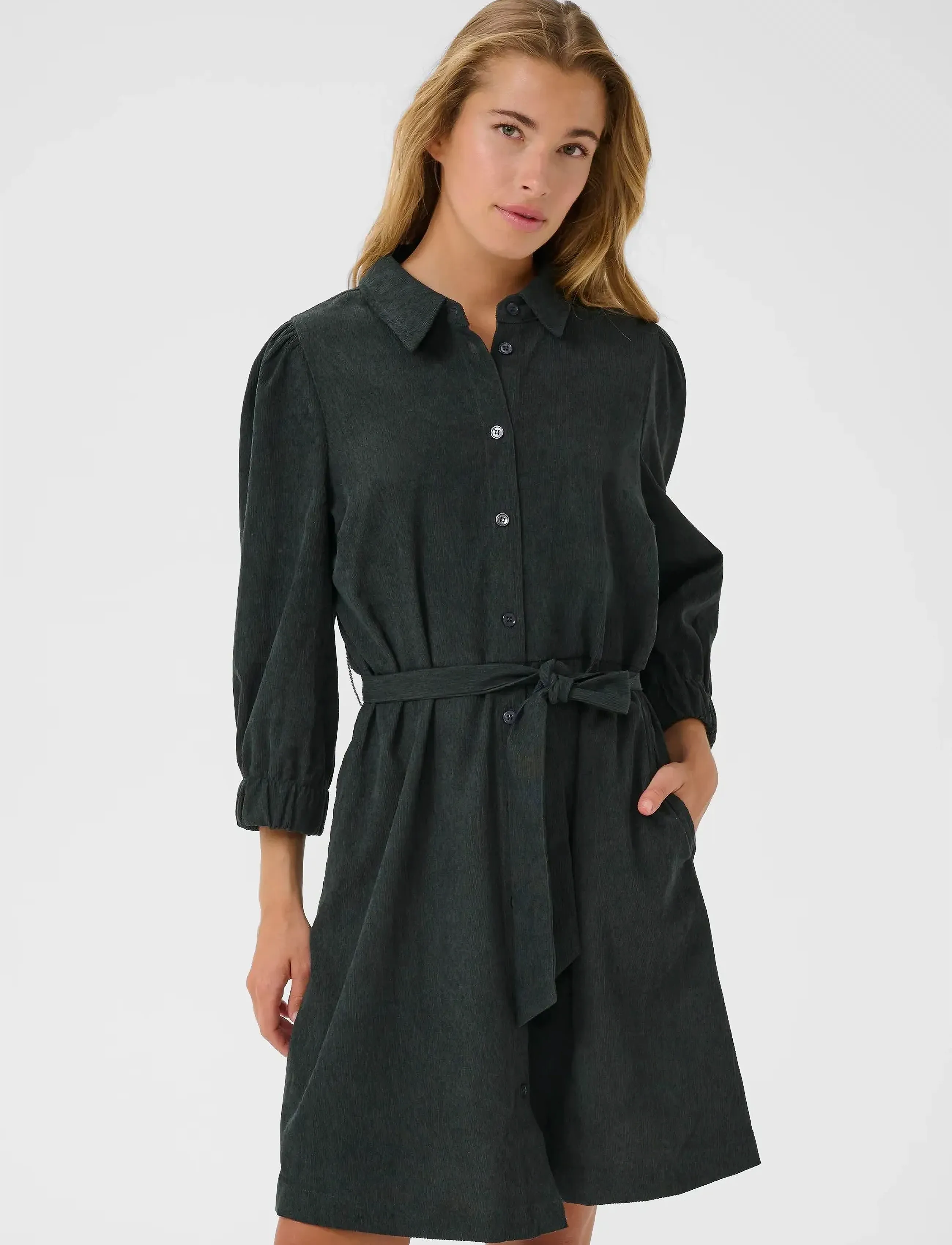 Kaffe Kavera Dress, 34, Khaki green, Kjoler > Kort Kjole, Dame