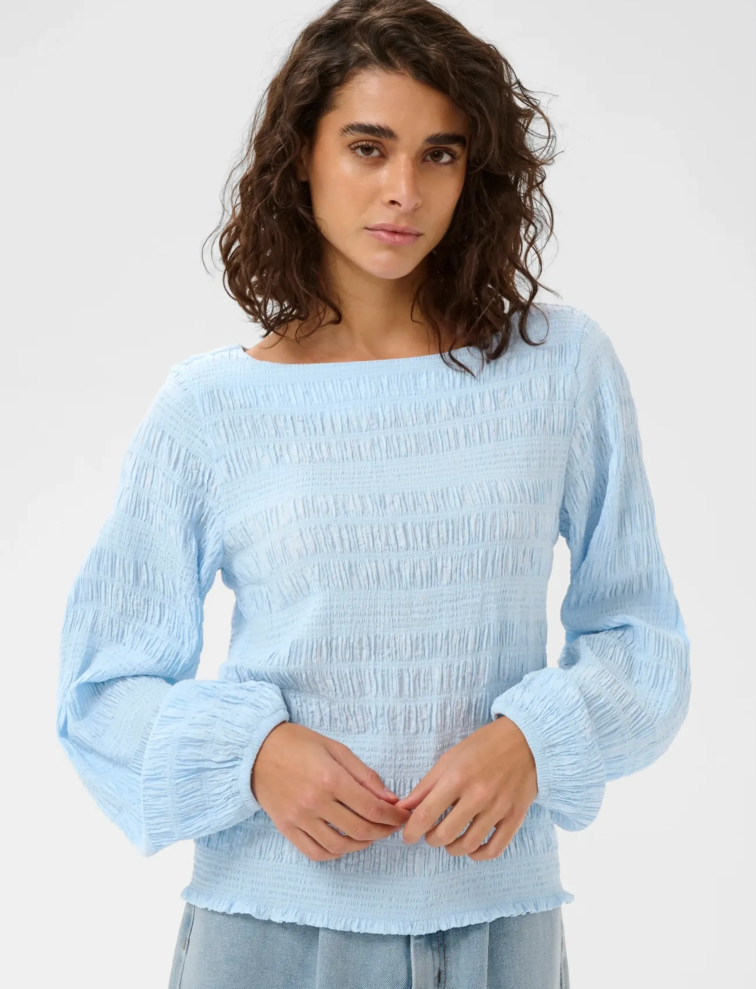 Kaffe Kakourtney Blouse, 42, Blue, Bluser > Langærmede, Dame