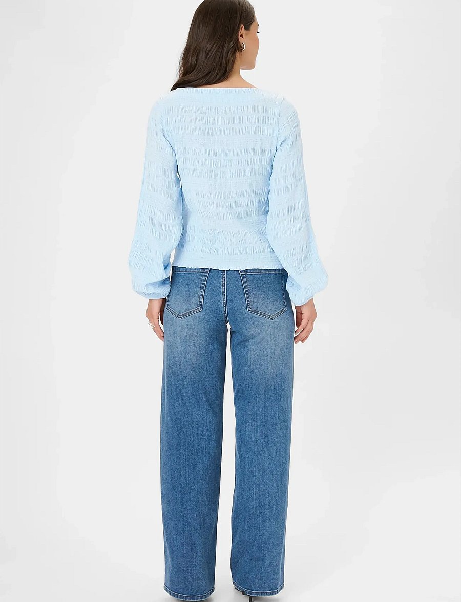 Kaffe - KAkourtney Blouse - long sleeved blouses - nantucket breeze - 4