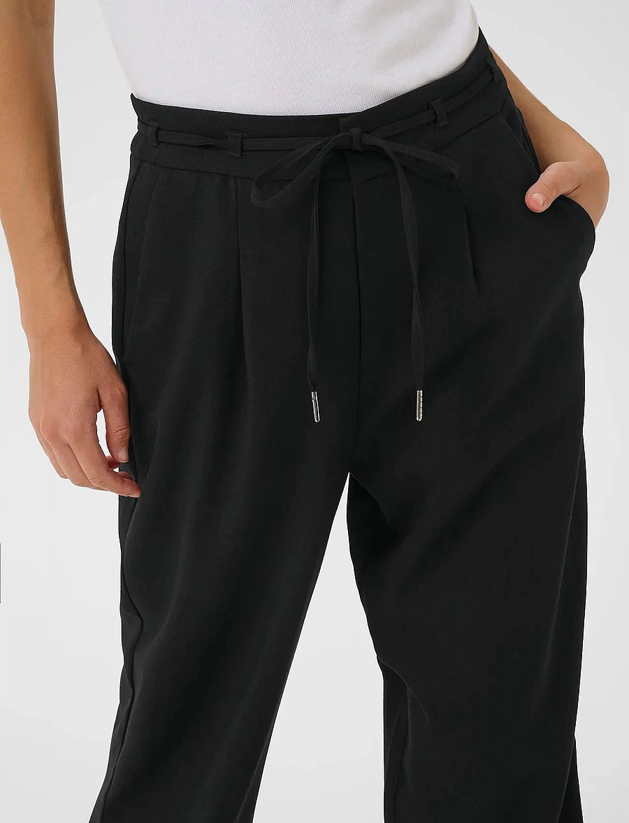 Kaffe - KAmerle Belt Pants - raka byxor - black deep - 5