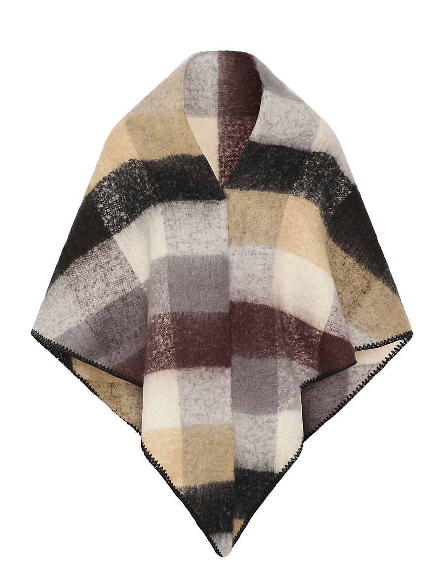 Kaffe - KAelaine Checked Poncho - winterschals - brown checks - 0