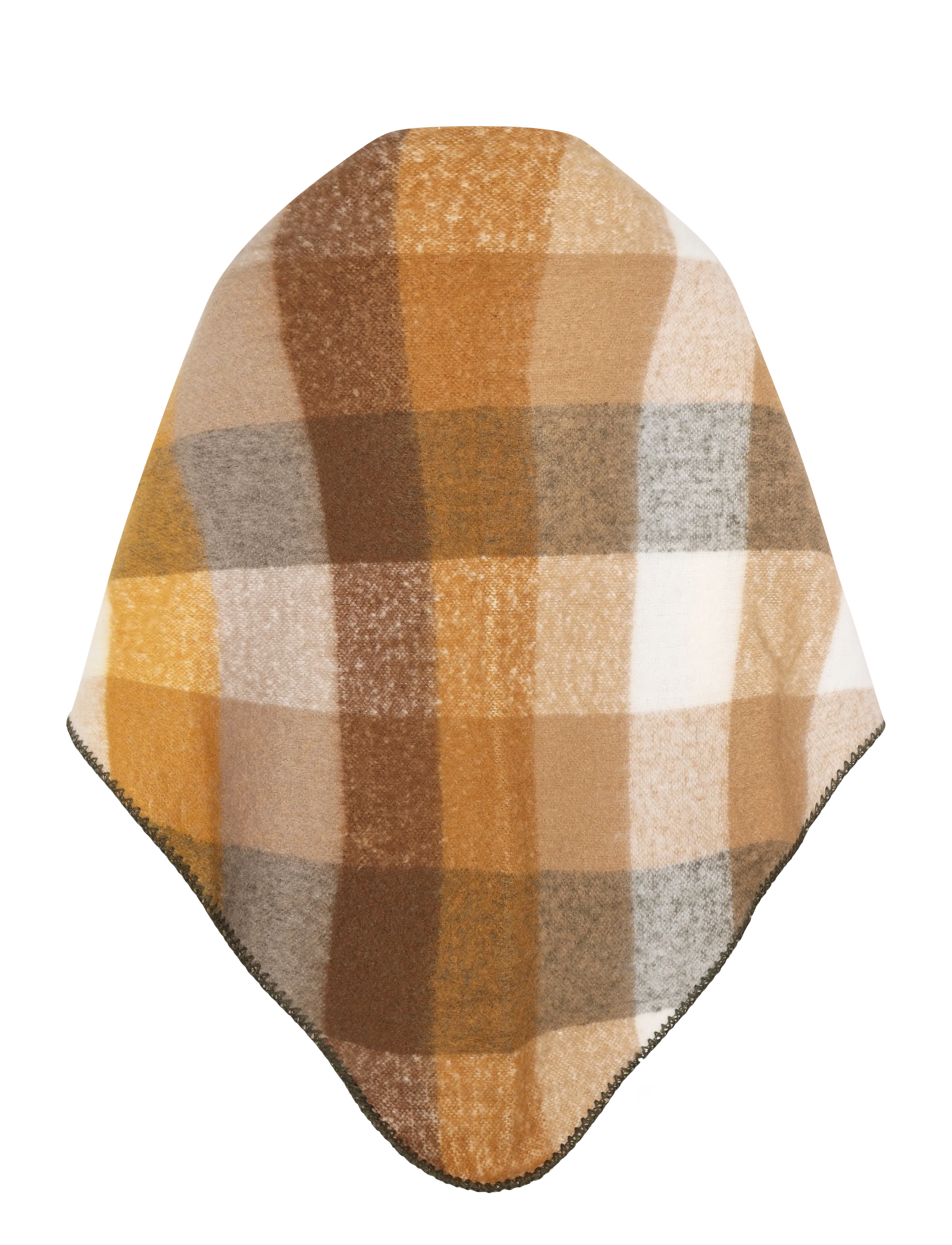 Kaffe - KAelaine Checked Poncho - halstørklæder - mustard/brown checks - 1