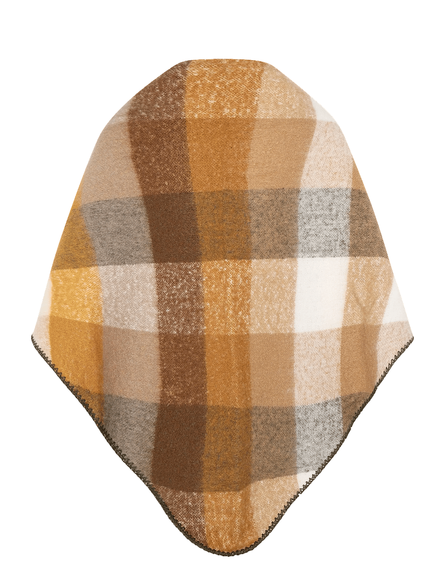 Kaffe - KAelaine Checked Poncho - halstørklæder - mustard/brown checks - 1