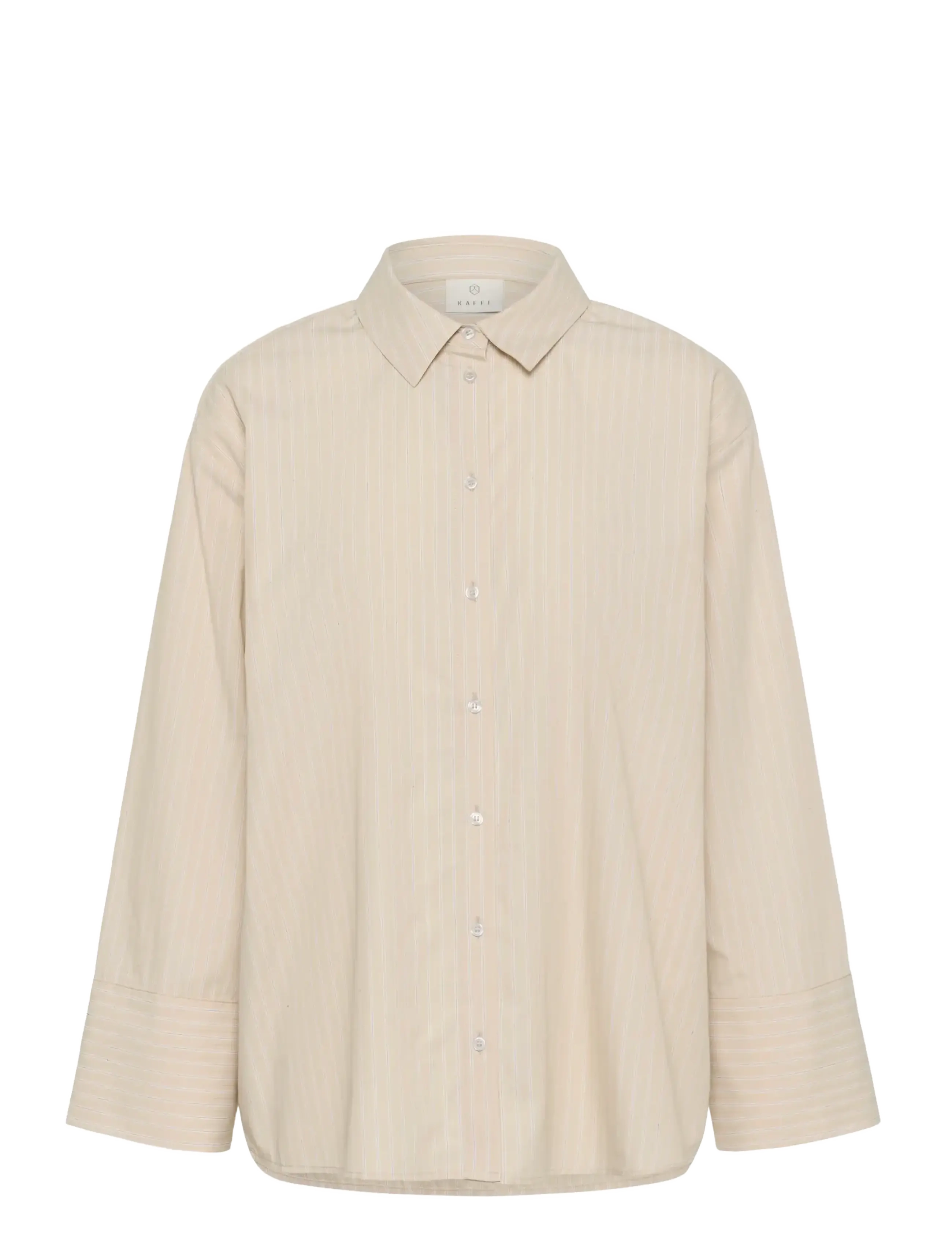 Kaffe KAjosie Shirt - Kläder - FEATHER GREY STRIPE / beige