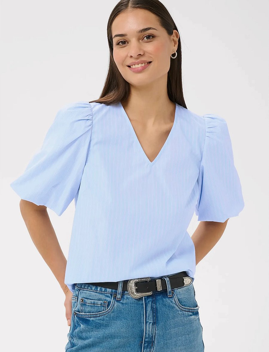 Kaffe - KAjosie Blouse - kortærmede bluser - nantucket breeze stripe - 0
