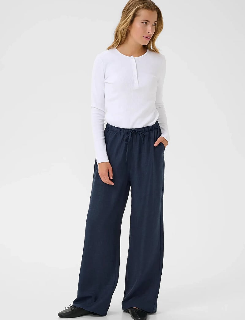 Kaffe - KAellen Pants - hosen mit weitem bein - mood indigocc - 3