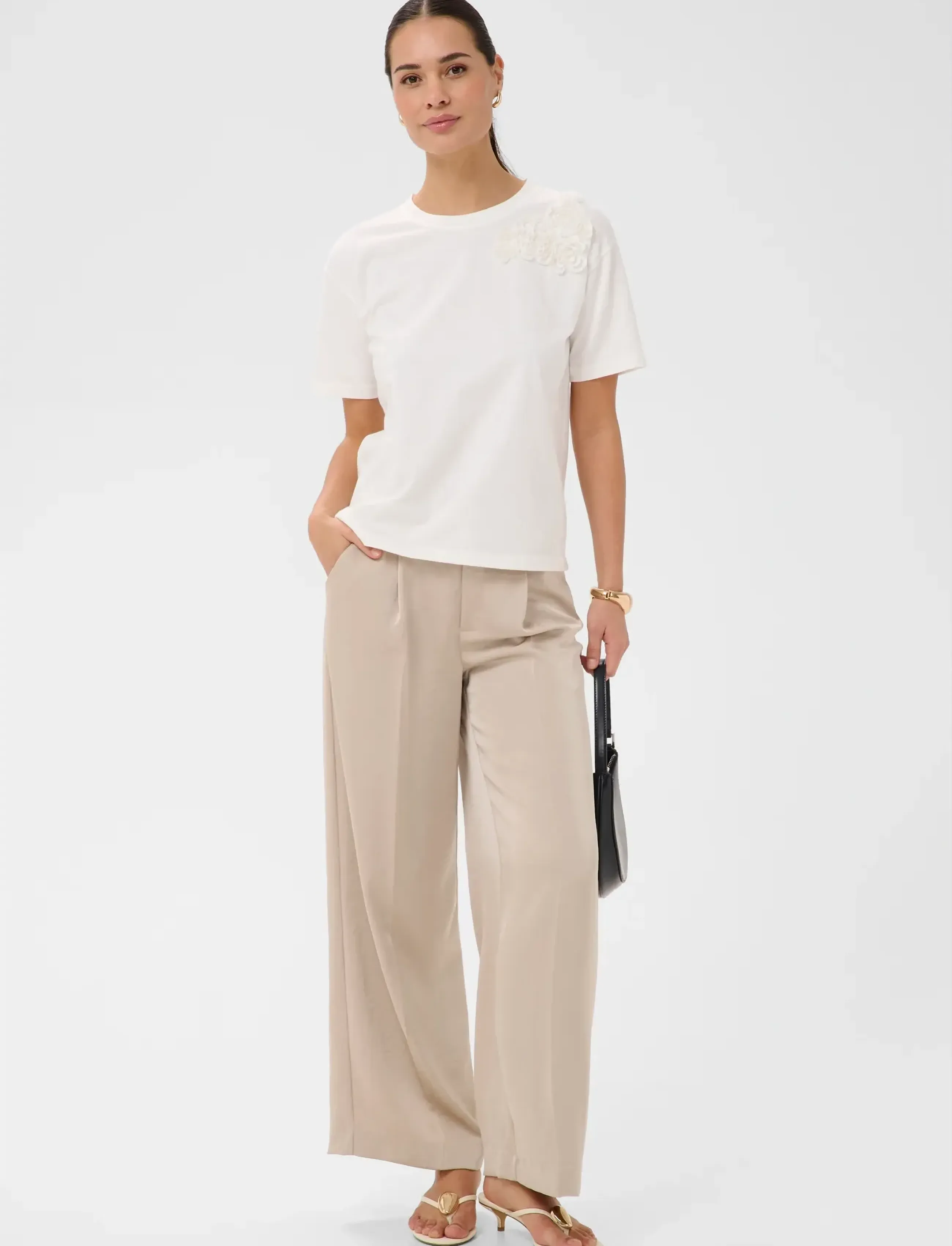 Kaffe - KArosie Tee - t-shirts - chalk - 3