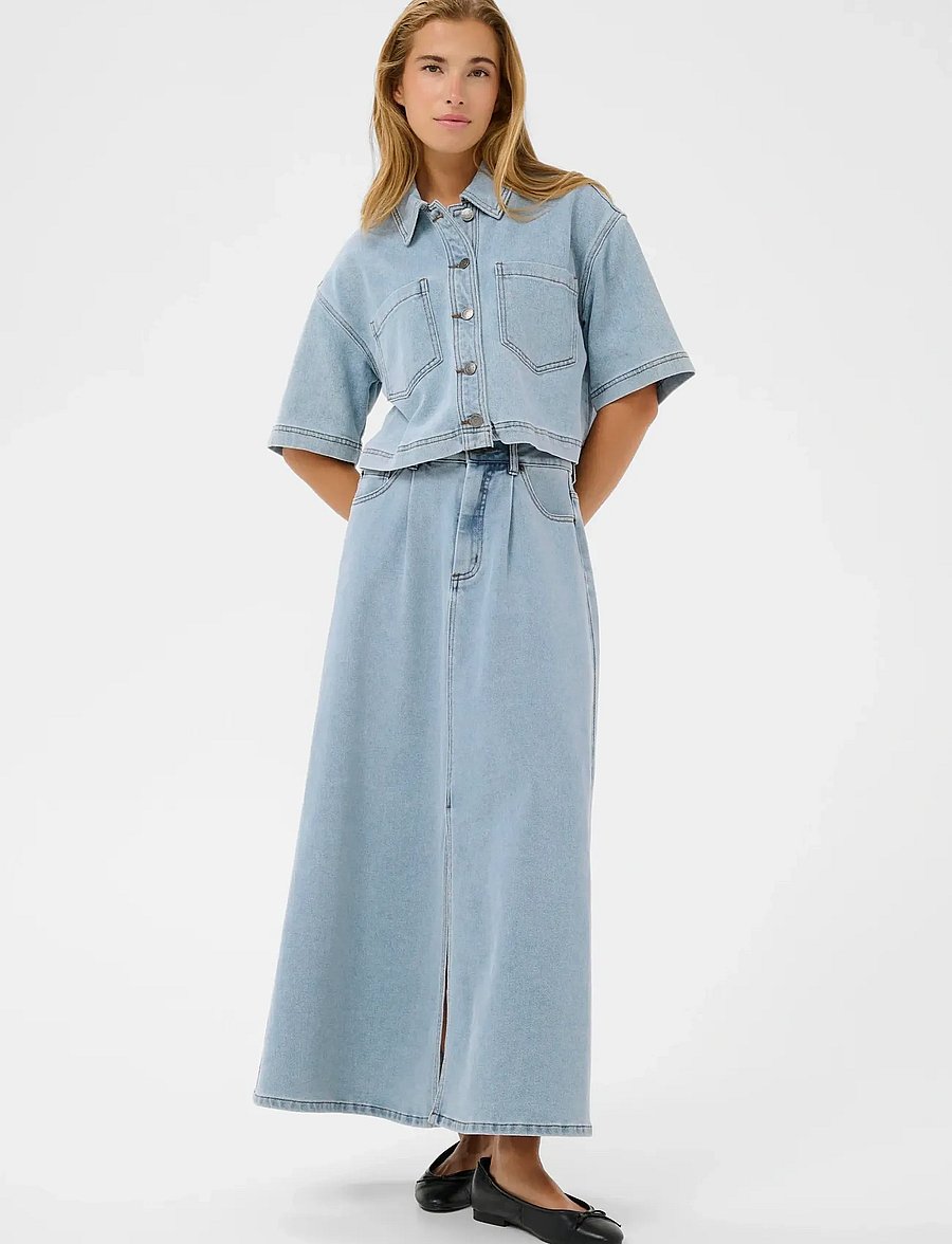 Kaffe - KAminna Denim Skirt - denim skirts - light blue washed denim - 3