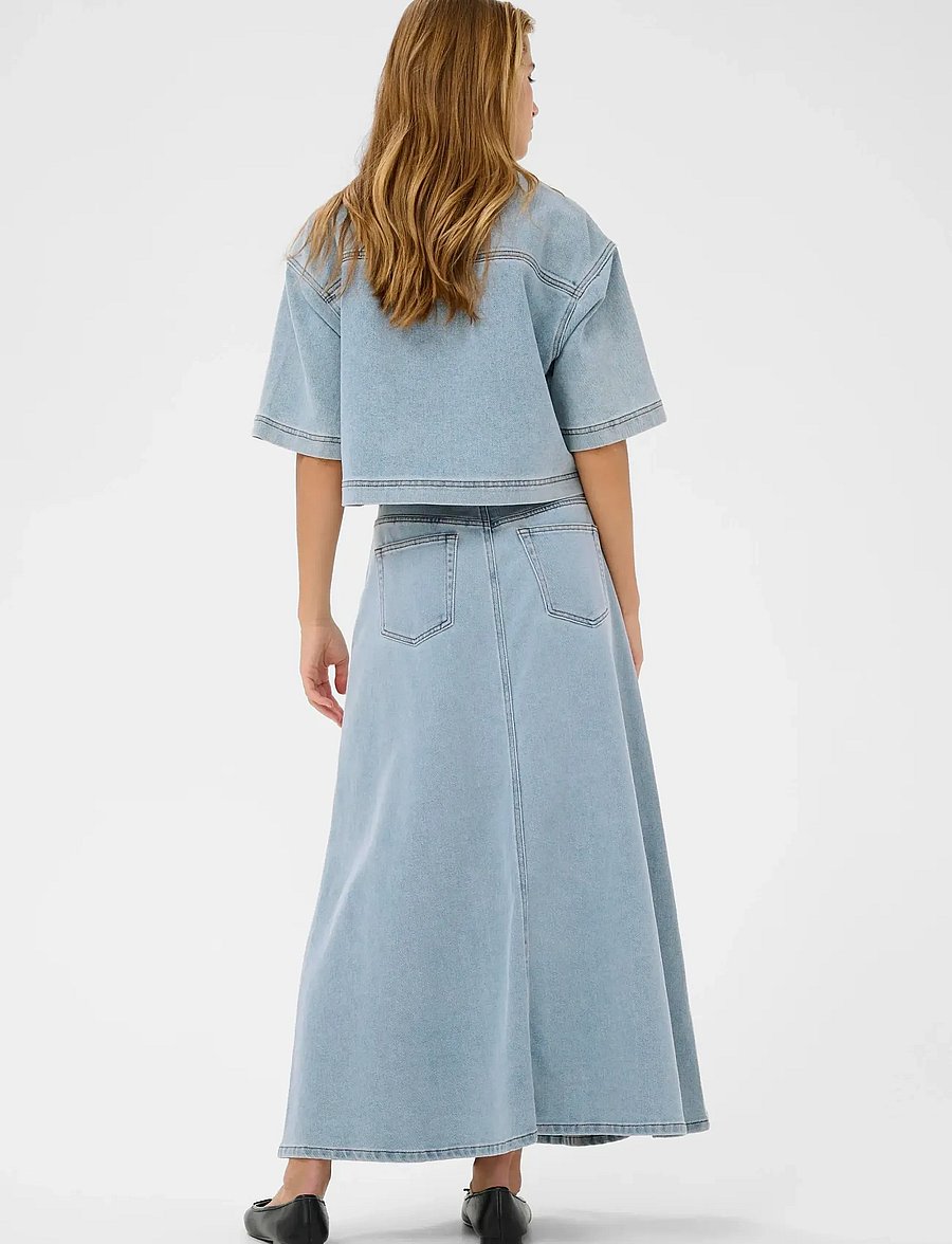 Kaffe - KAminna Denim Skirt - denim skirts - light blue washed denim - 4