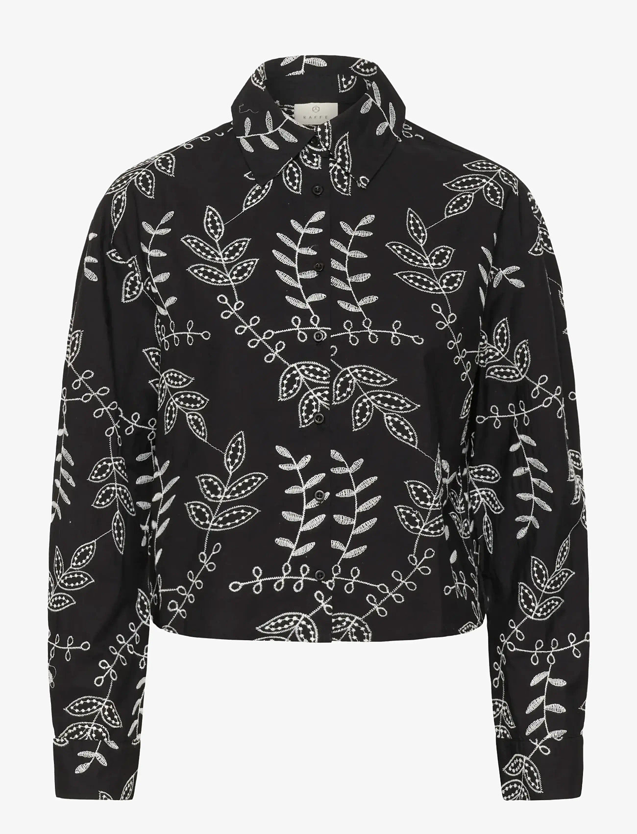 Kaffe - KAelora Shirt - langärmlige hemden - black chalk embroidery - 1
