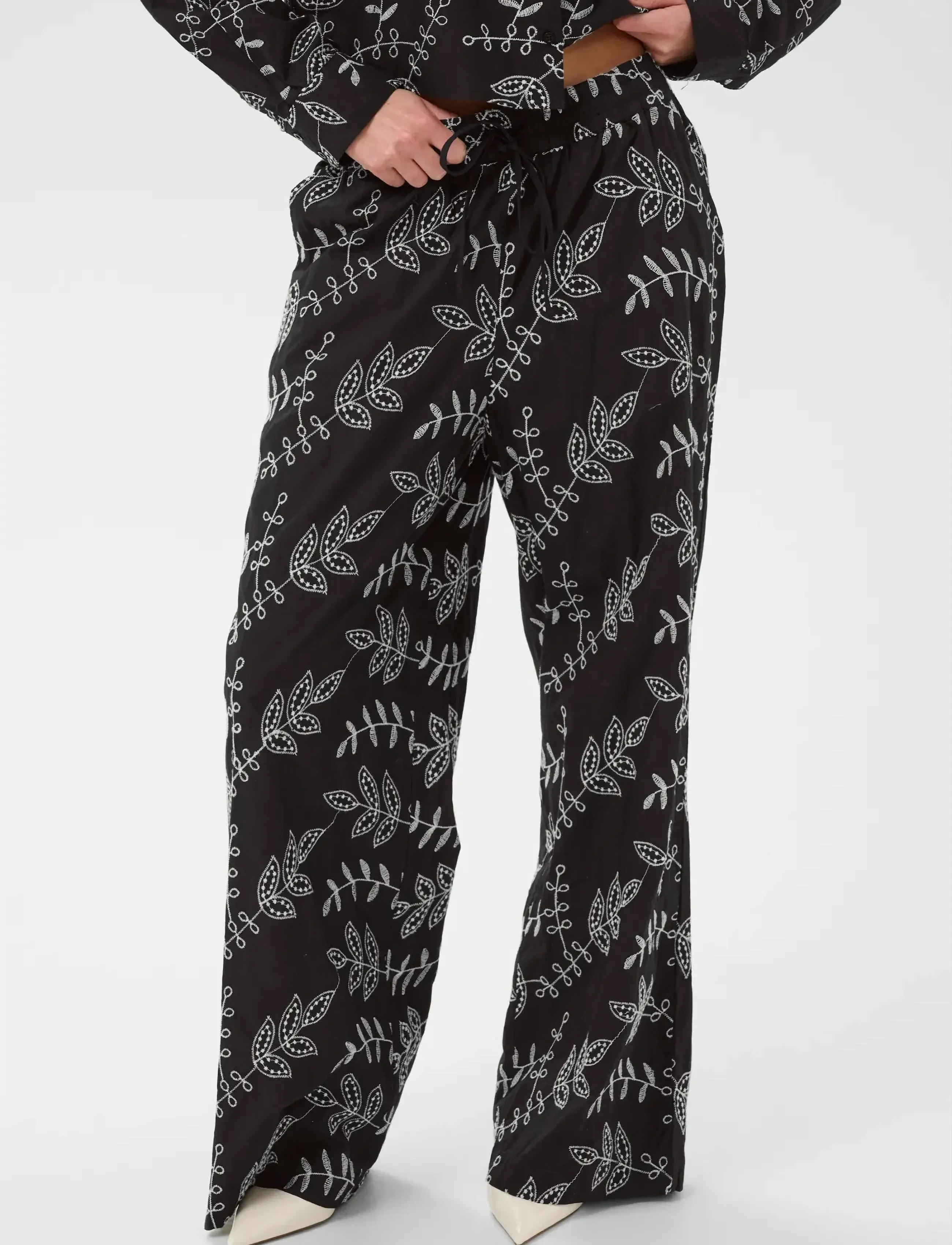 Kaffe Kaelora Pants, Kvinder, Højtaljede Vide Ben Bukser, Sort, Str: 44