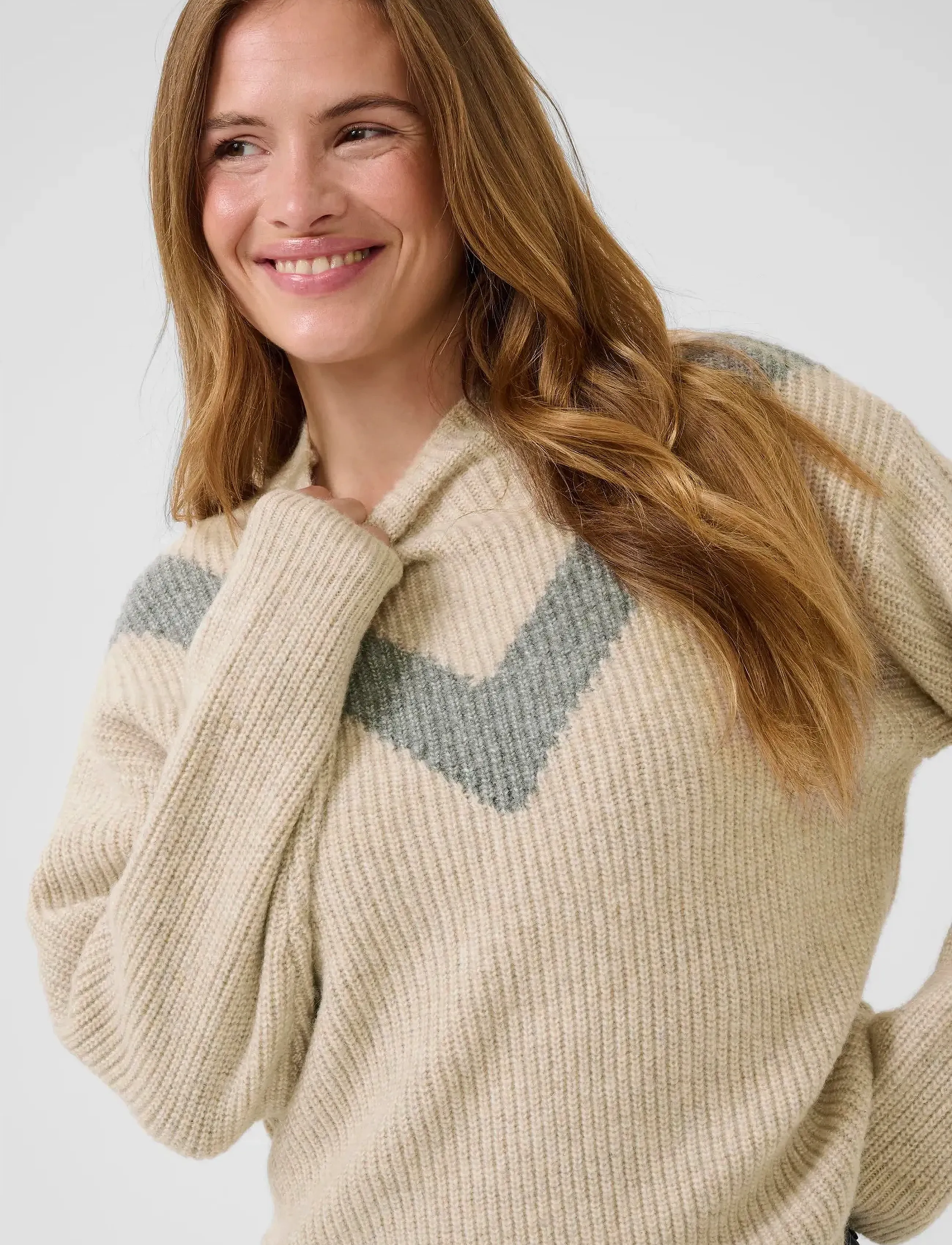 Kaffe - KAelina Pullover - pullover - feather g. mel. w. grey mel. - 5