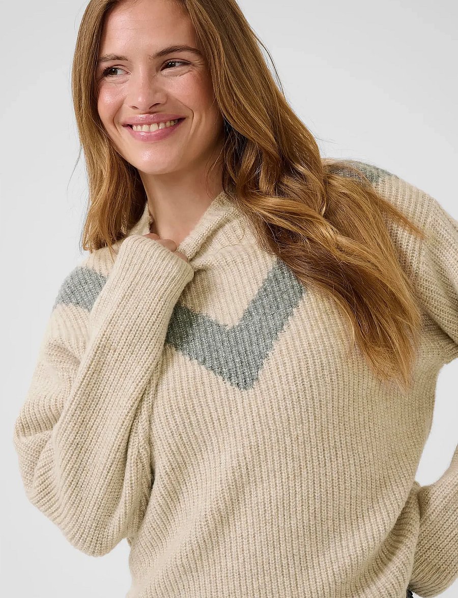 Kaffe - KAelina Pullover - gebreide truien - feather g. mel. w. grey mel. - 5