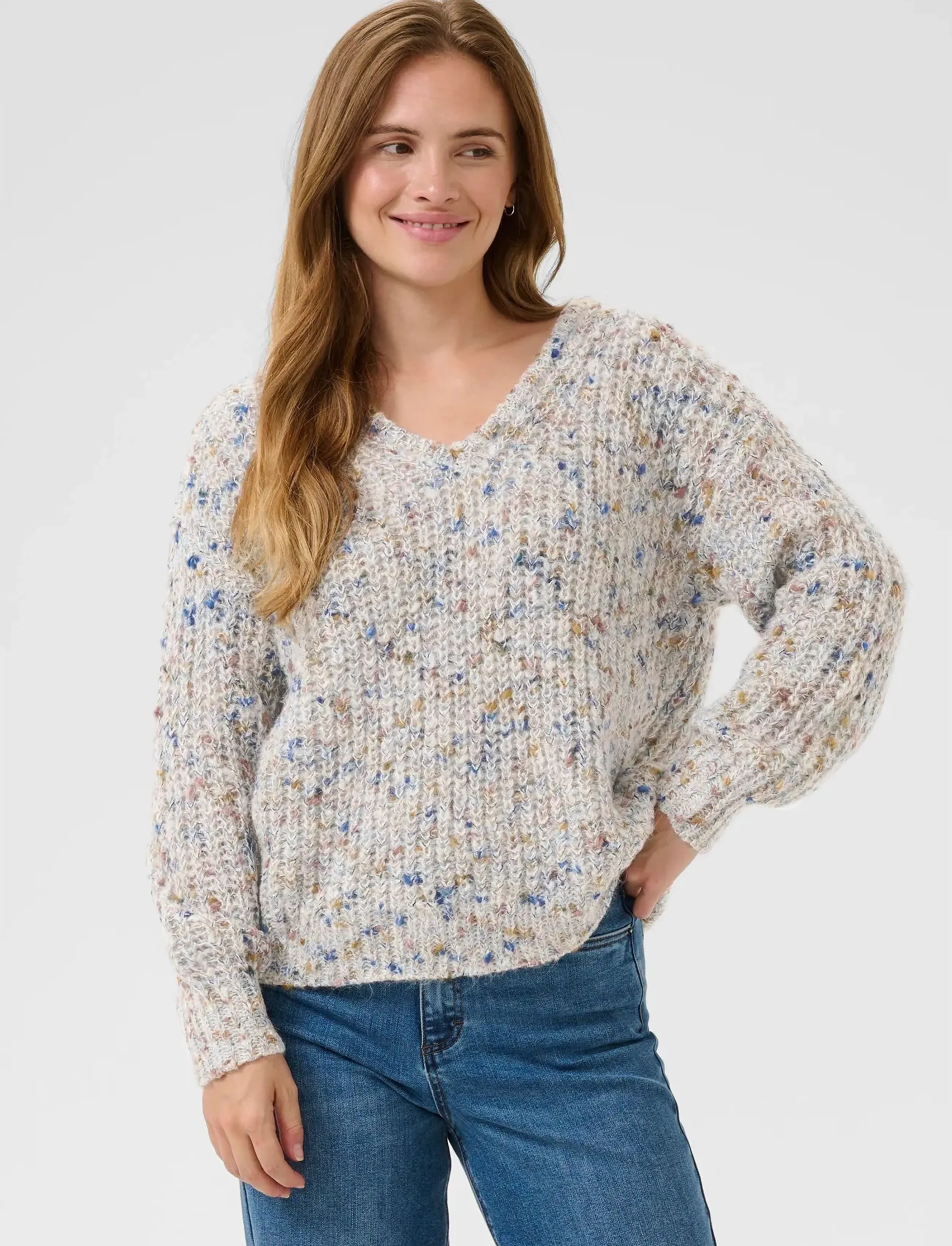 Kaffe Kaeira Knit Pullover, L, Grey, Strik > Trøjer, Dame