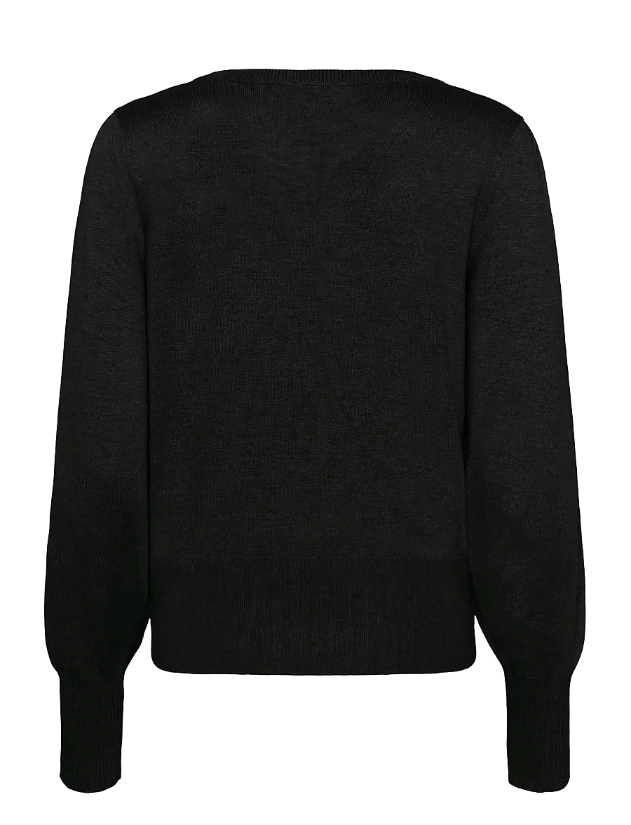 Kaffe - KAlone v-neck Pullover - stickade tröjor - black deep - 2