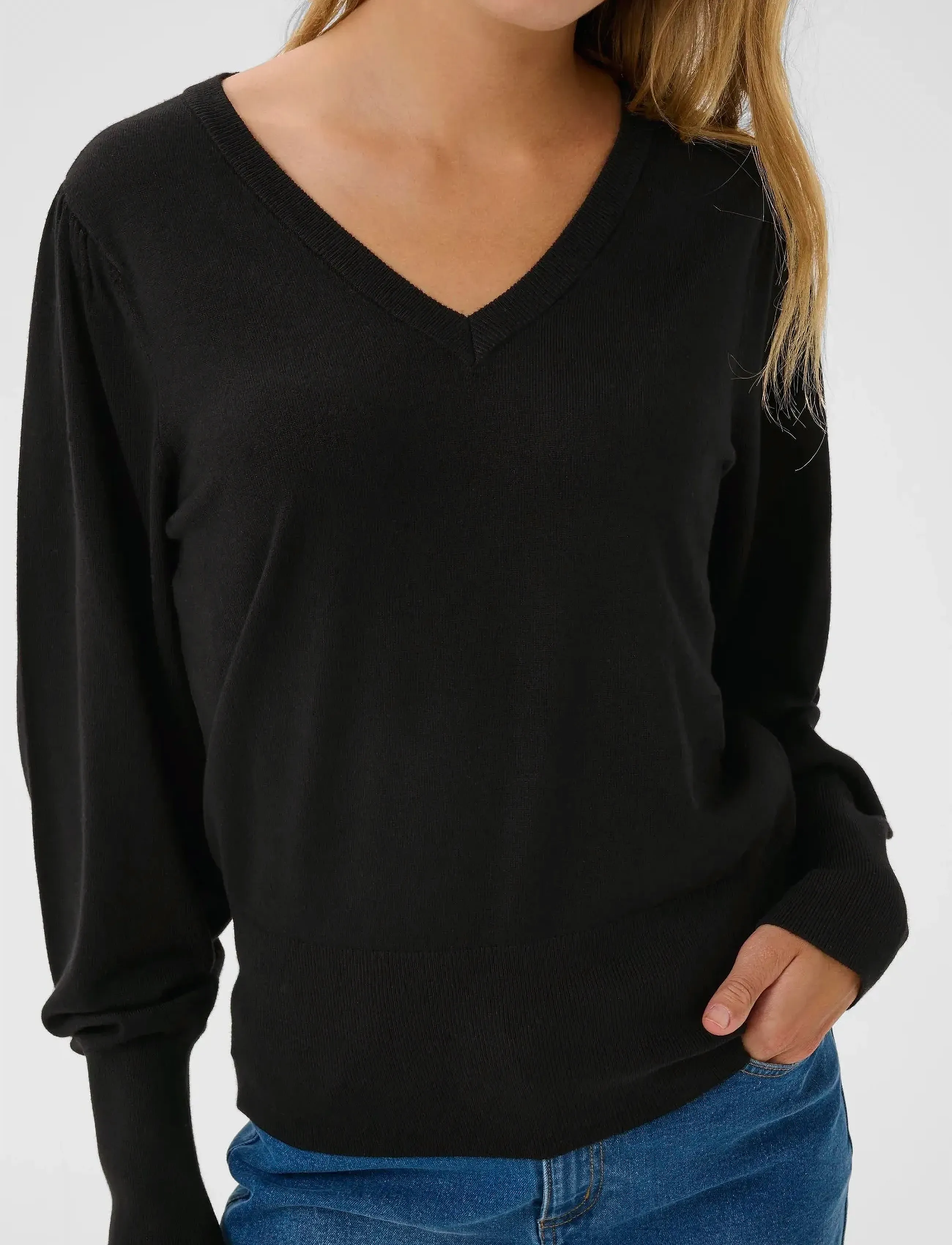 Kaffe - KAlone v-neck Pullover - die niedrigsten preise - black deep - 5