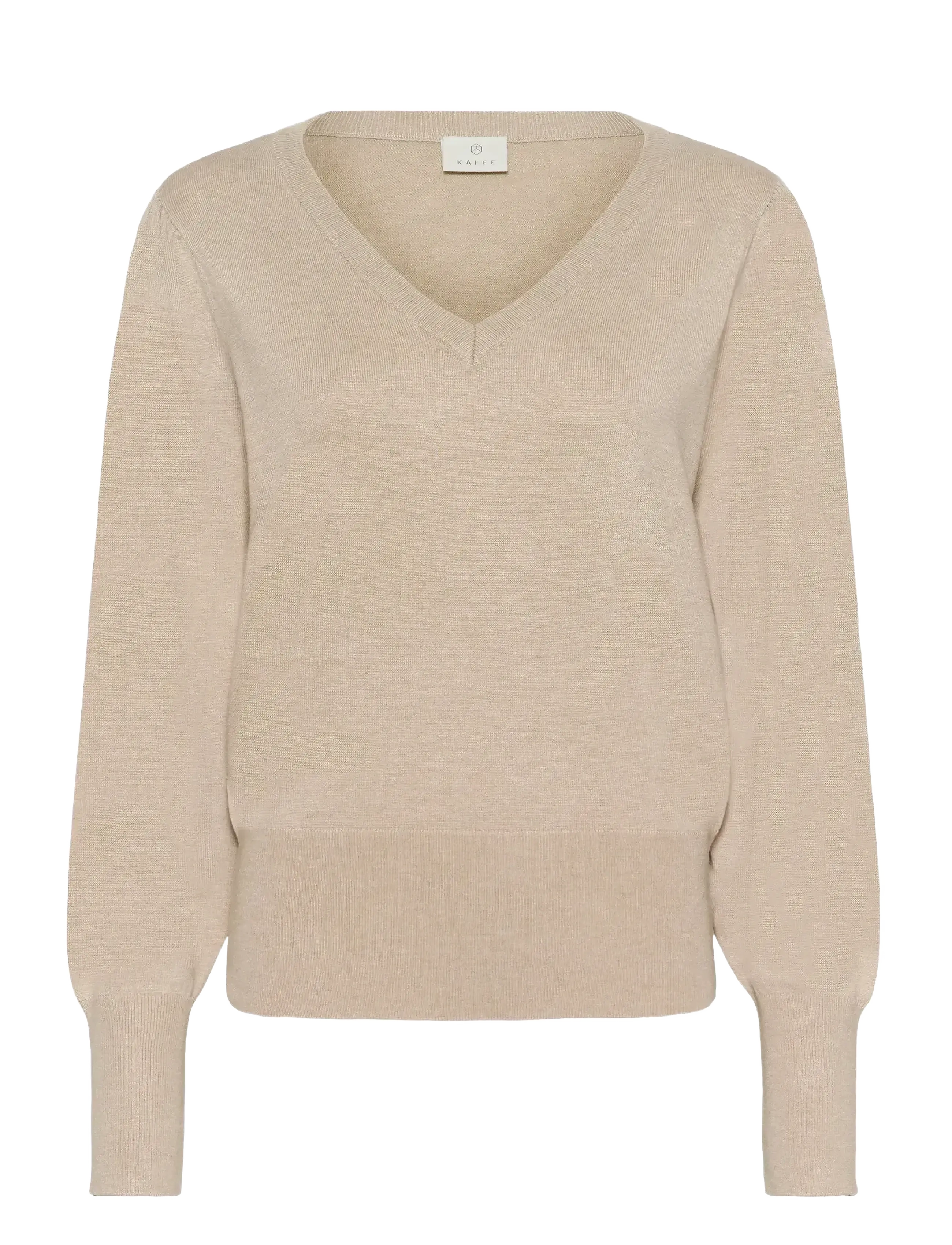 KAFFE Kalone V-Ausschnitt Pullover Beige - S - Damen