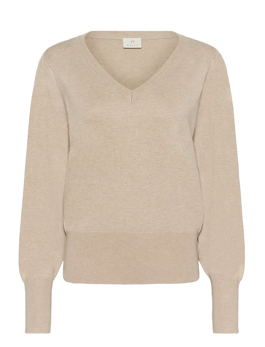 Kaffe - KAlone v-neck Pullover - pullover - classic sand melange - 1
