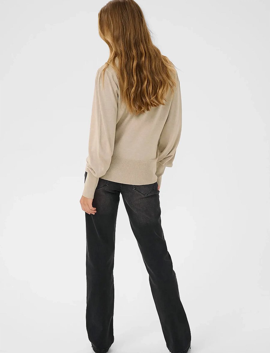 Kaffe - KAlone v-neck Pullover - pullover - classic sand melange - 4