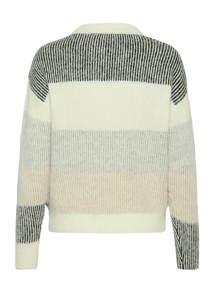 Kaffe - KAneve Crewneck Pullover - striktrøjer - chalk multicolor stripe - 2