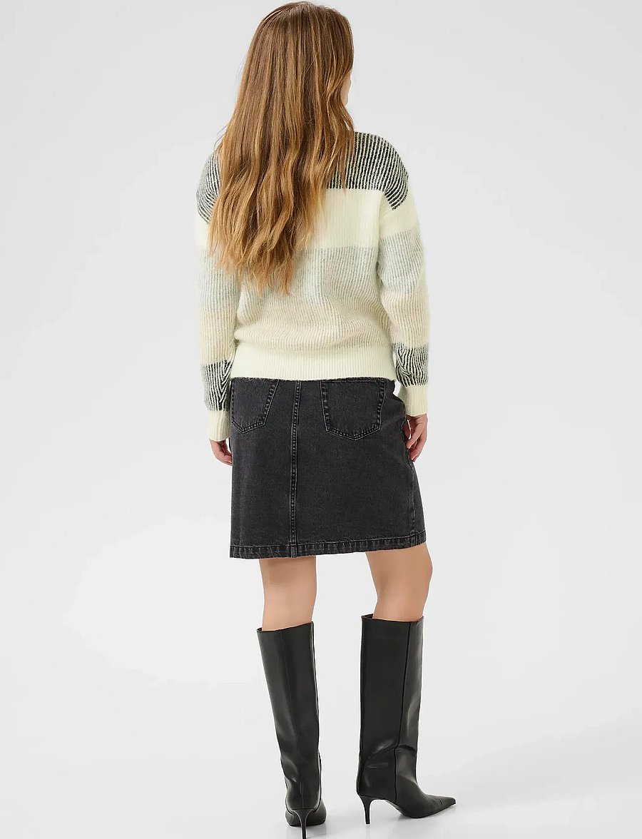 Kaffe - KAneve Crewneck Pullover - striktrøjer - chalk multicolor stripe - 4
