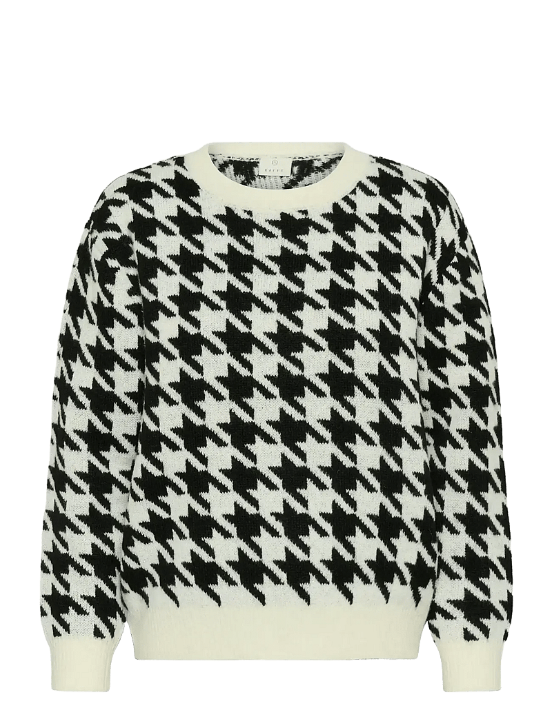 Kaffe - KAcarol Knit Pullover - sviitrid - chalk/black houndstooth - 1