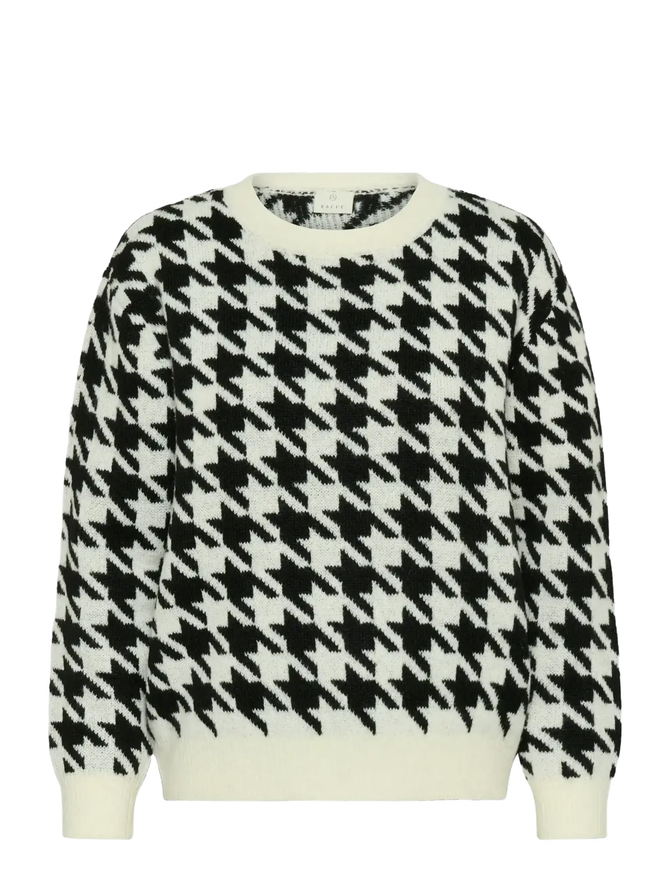 Kaffe KAcarol Knit Pullover - Pullover - CHALK/BLACK HOUNDSTOOTH / black