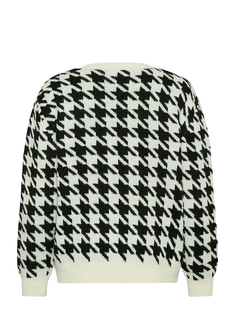 Kaffe - KAcarol Knit Pullover - sviitrid - chalk/black houndstooth - 2