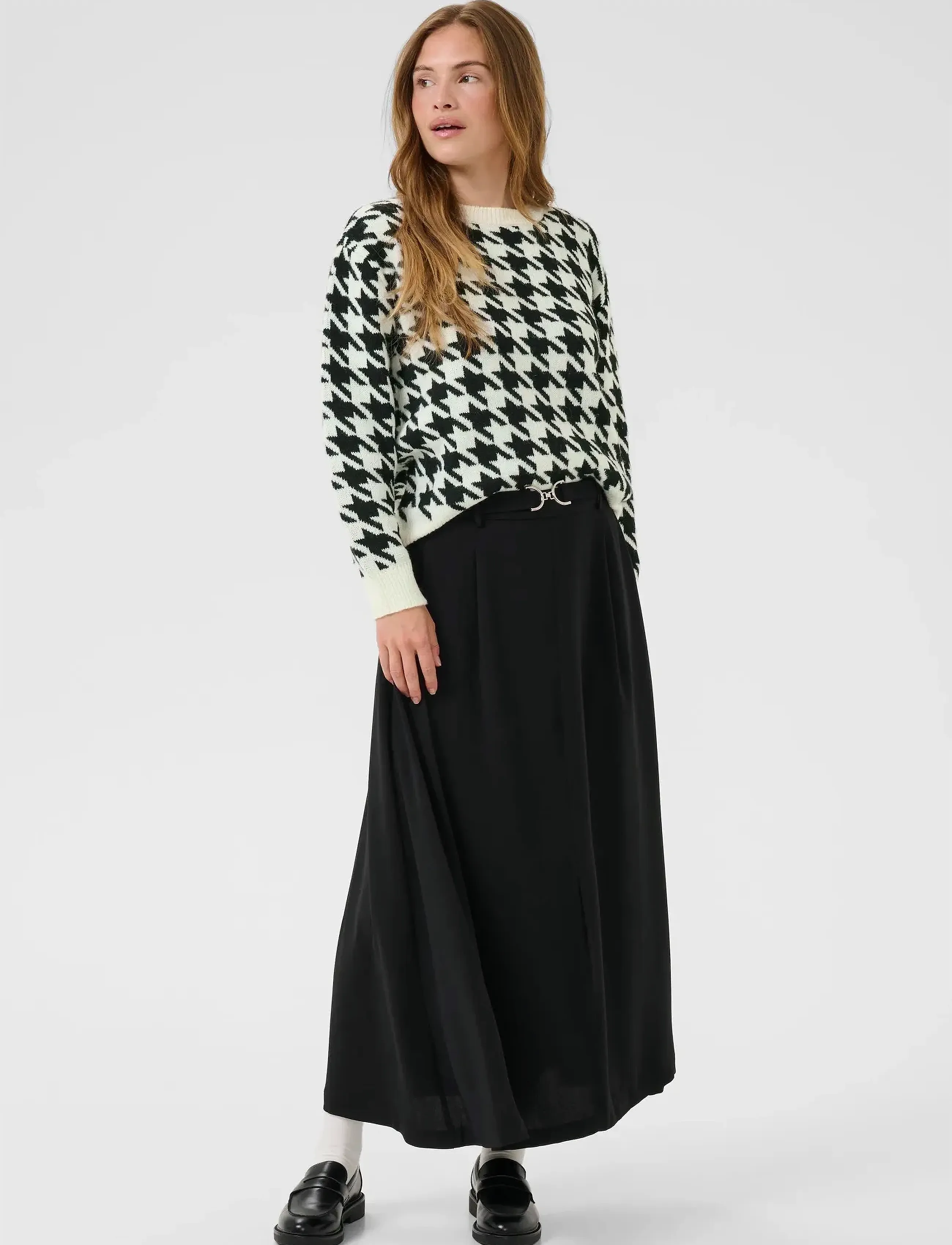 Kaffe - KAcarol Knit Pullover - pullover - chalk/black houndstooth - 3