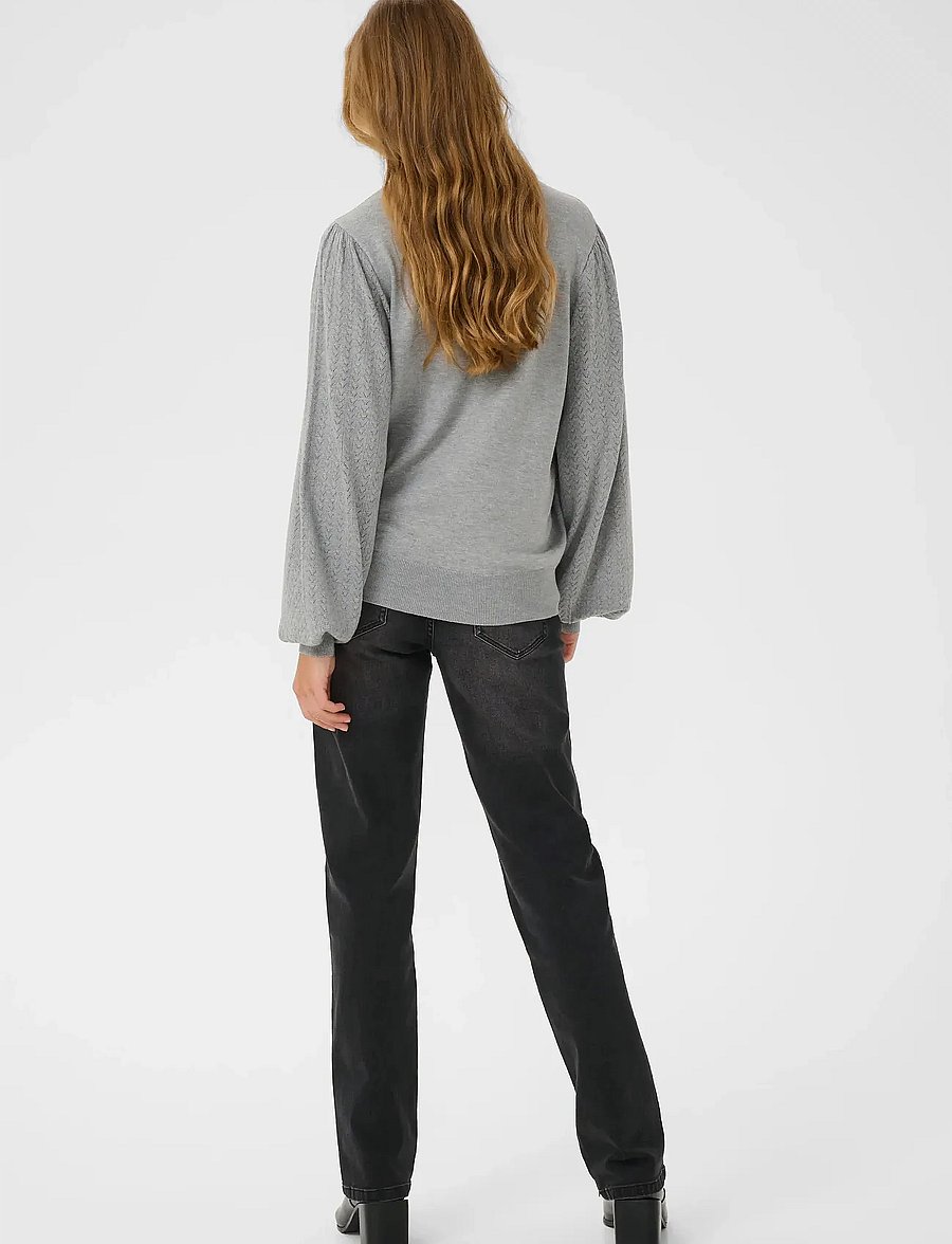 Kaffe - KAlone Pointelle Pullover - pullover - grey melange - 4