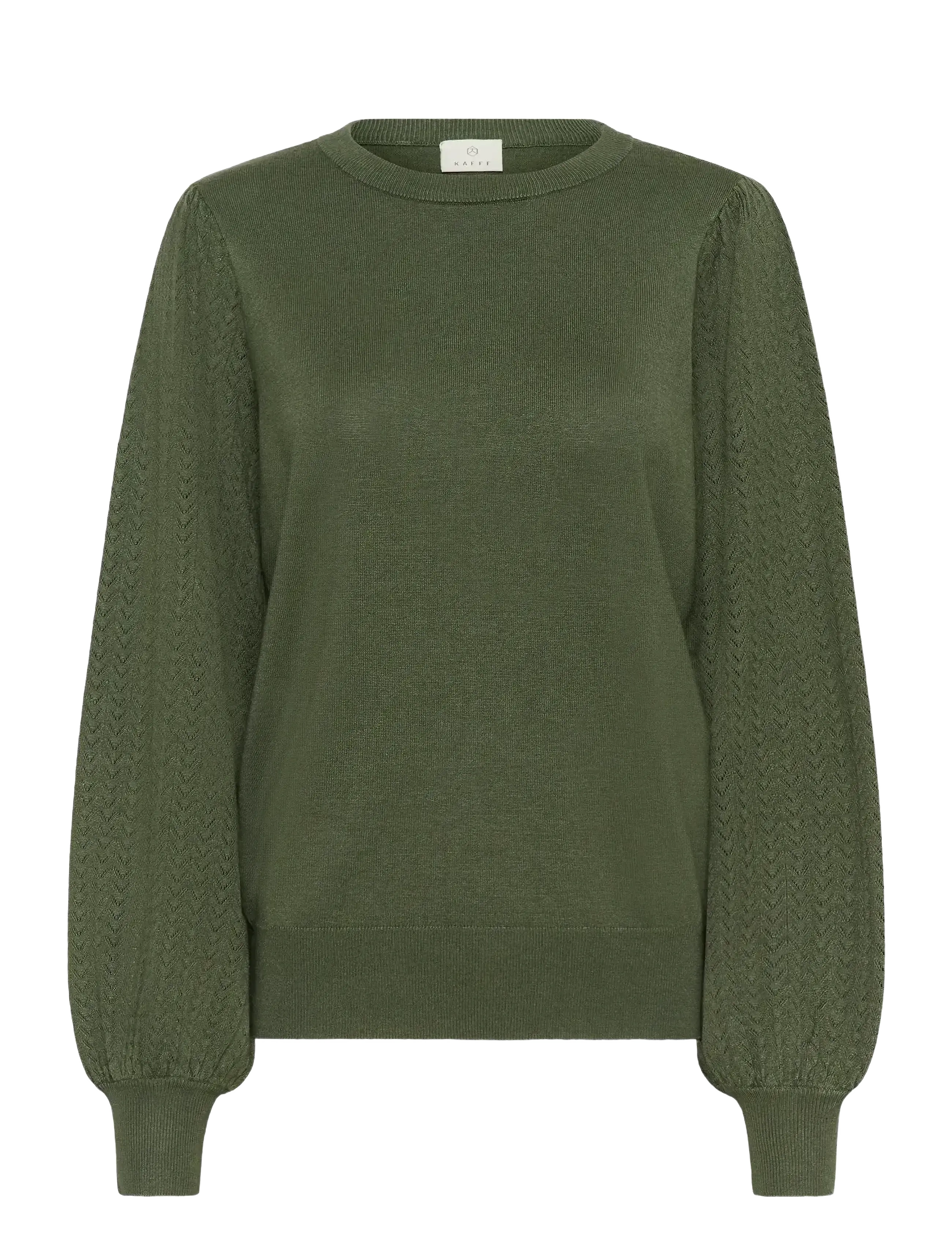 Kaffe KAlone Pointelle Pullover NO - Pullover - THYME / khaki/green