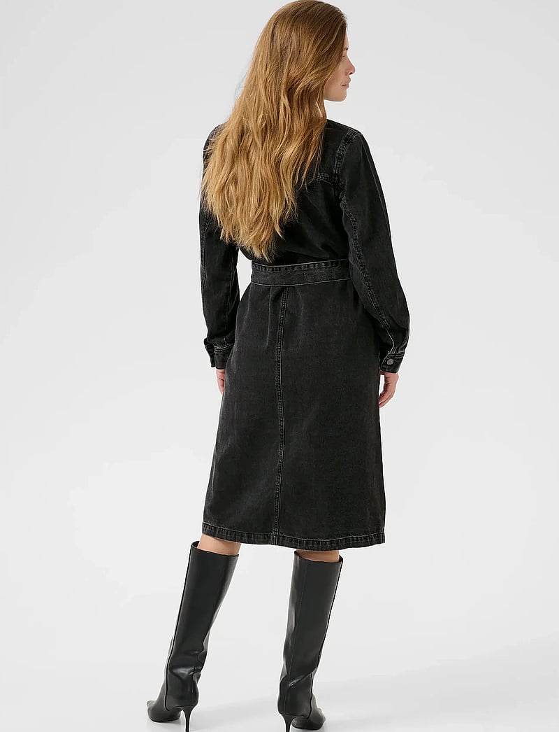 Kaffe - KAcarly Denim Dress - skjortklänningar - black washed denim - 3