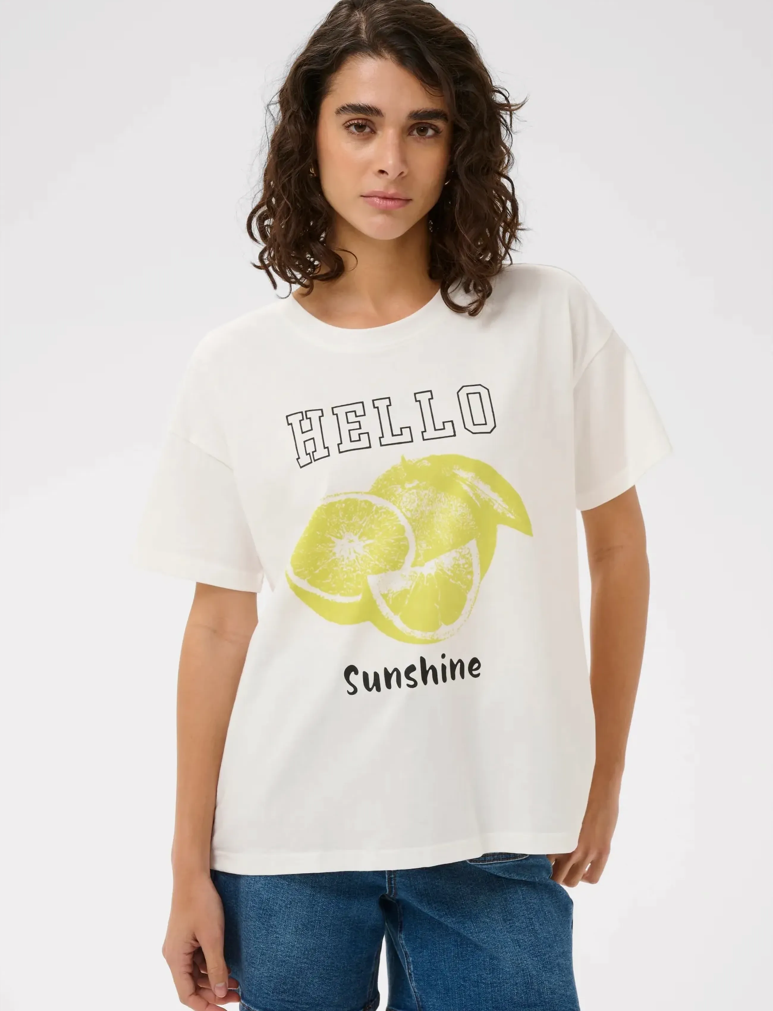 Kaffe Kachelsea T-Shirt, XXL, Cream, T-Shirts & Toppe > Kortærmede, Dame