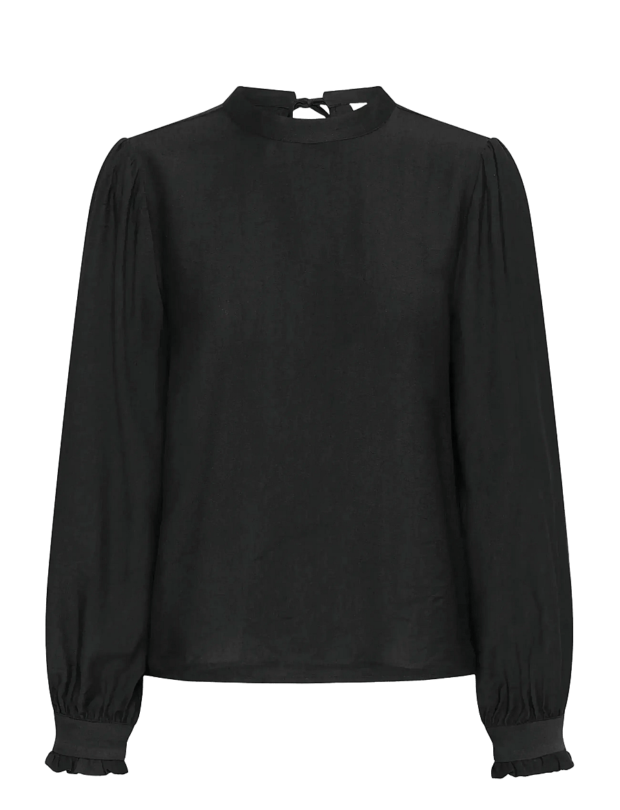 Kaffe - KArea Solid Blouse - long sleeved blouses - black deep cc - 1