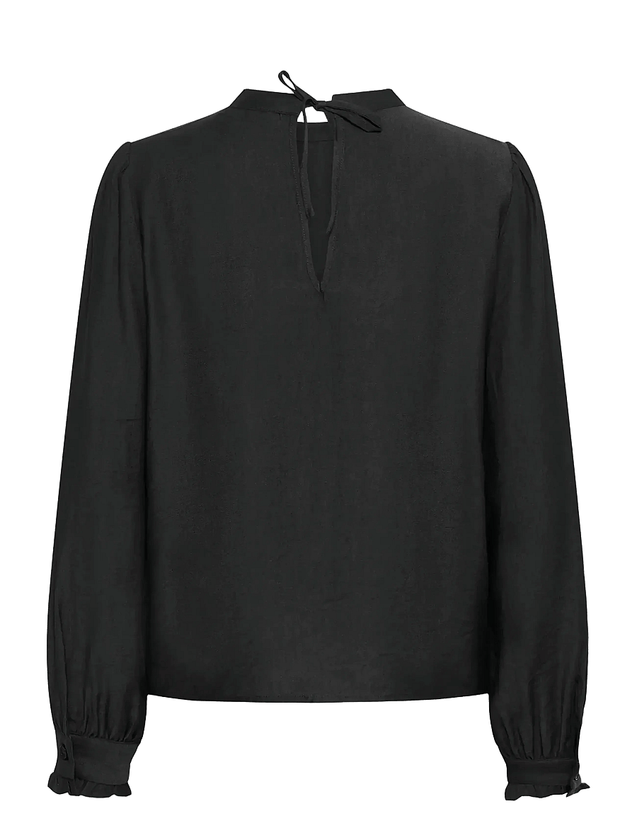Kaffe - KArea Solid Blouse - long sleeved blouses - black deep cc - 2