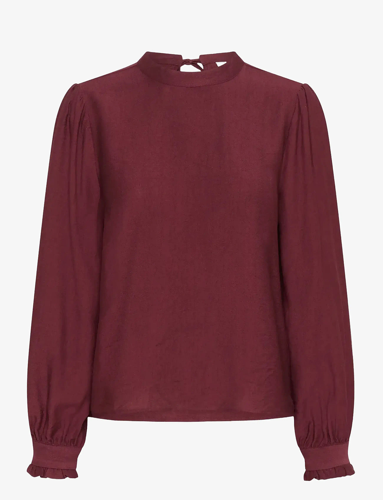 Kaffe - KArea Solid Blouse - långärmade blusar - zinfandel cc - 1